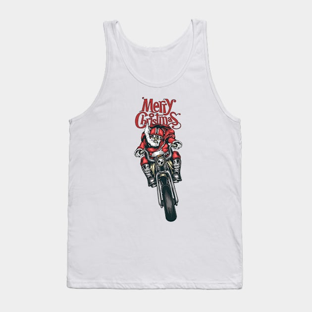 santa clause riding motorcycle Tank Top by funod